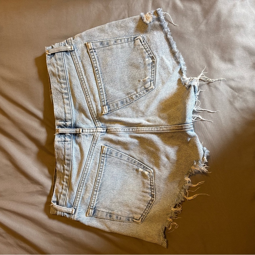 Denim Frayed Hem Women Shorts